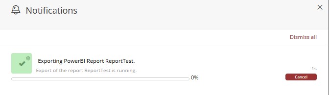 export in progress notification
