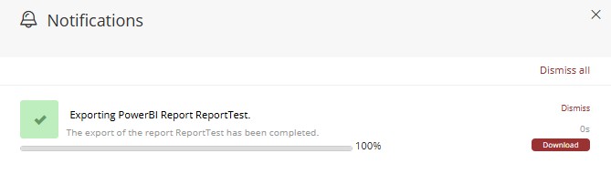 export success notification