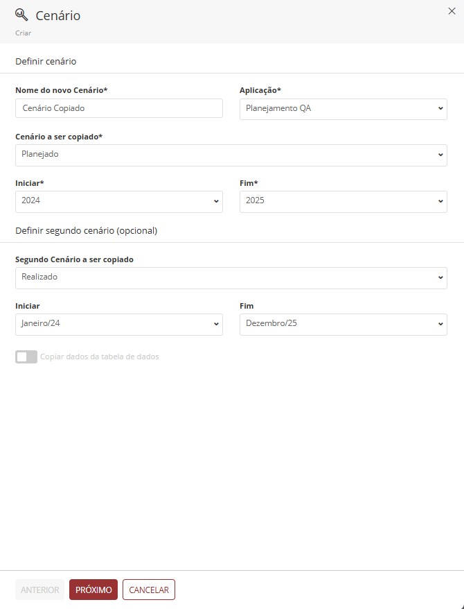 Criação de cenário
