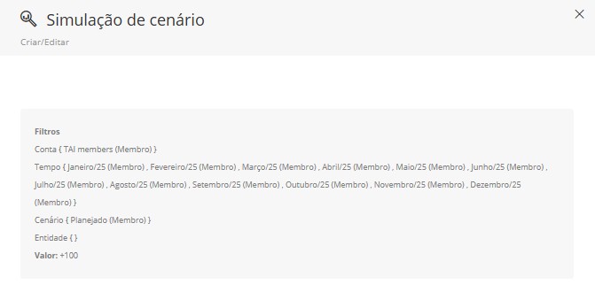 Resumo simulação de cenários