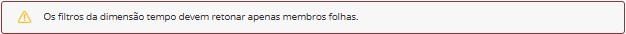 Os filtros da dimensão tempo devem retornar apenas membros folha.