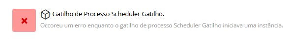 Notificação de erro de agendamento