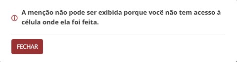 Usuário sem Permissão à célula