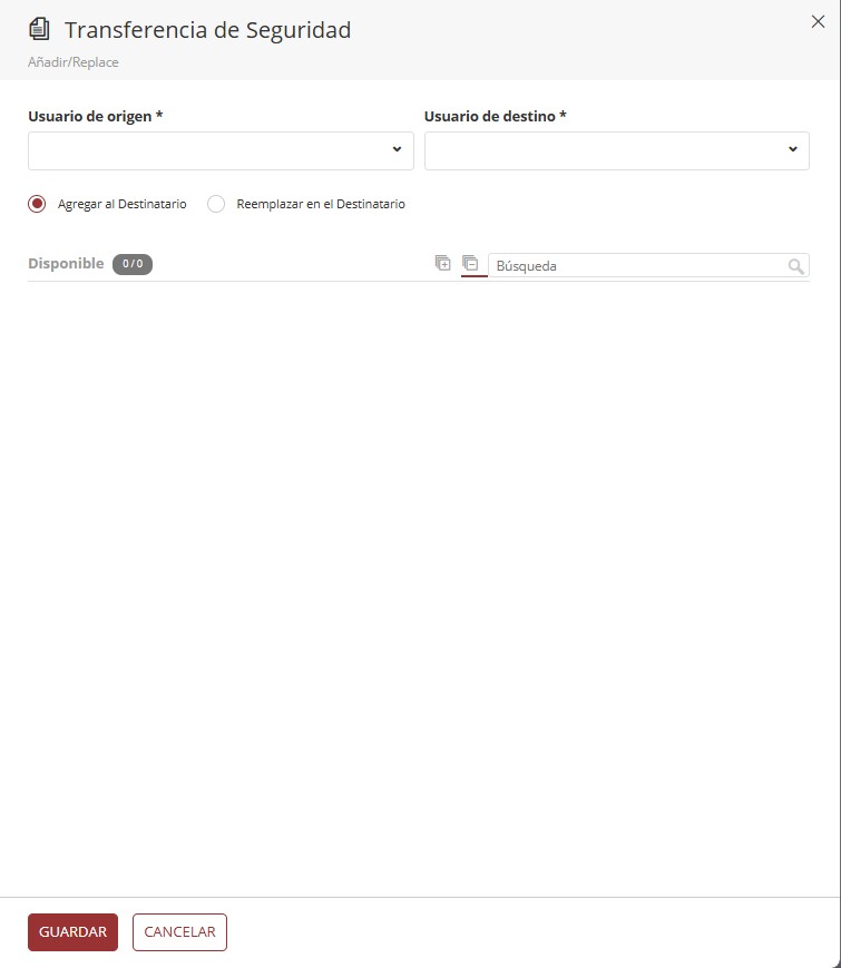 Panel de Transferencia de Seguridad