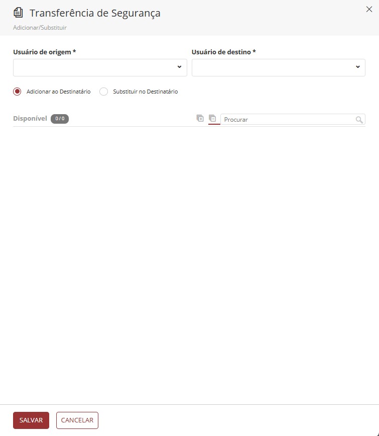 Painel de Transferência de Segurança