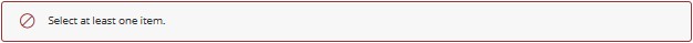 Selected Security Items Validation