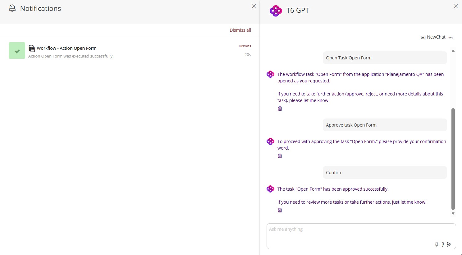 Task confirmation