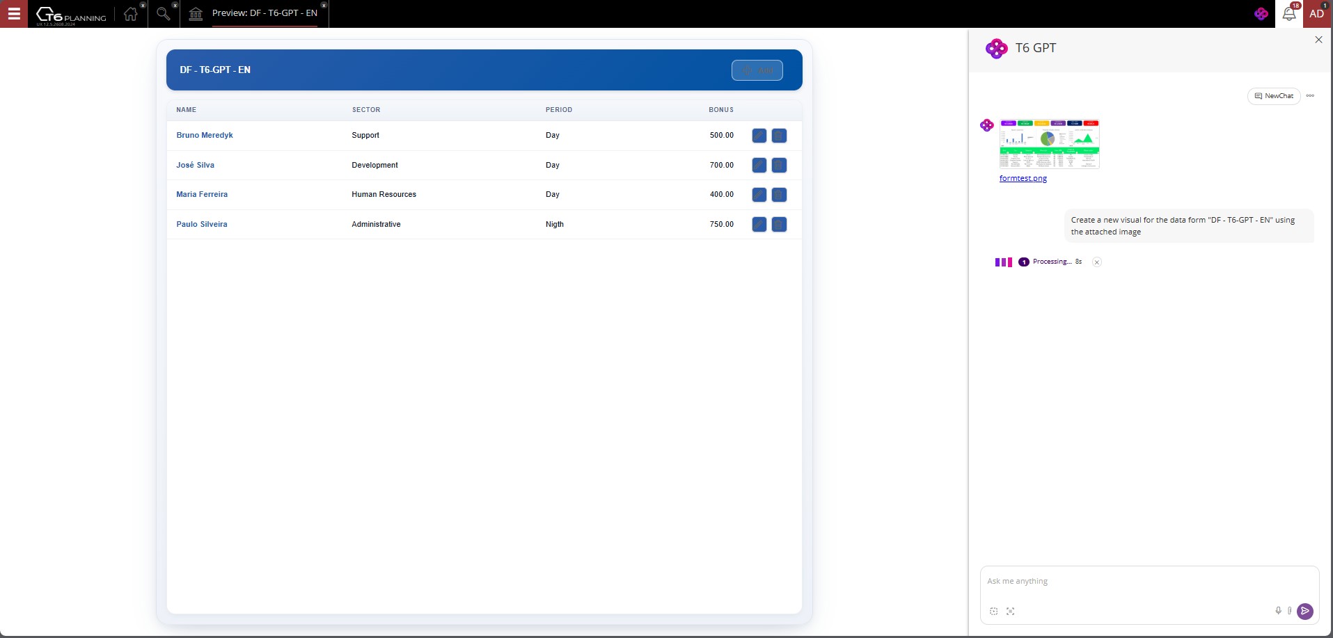 Creating a dynamic data form based on an image - TAI
