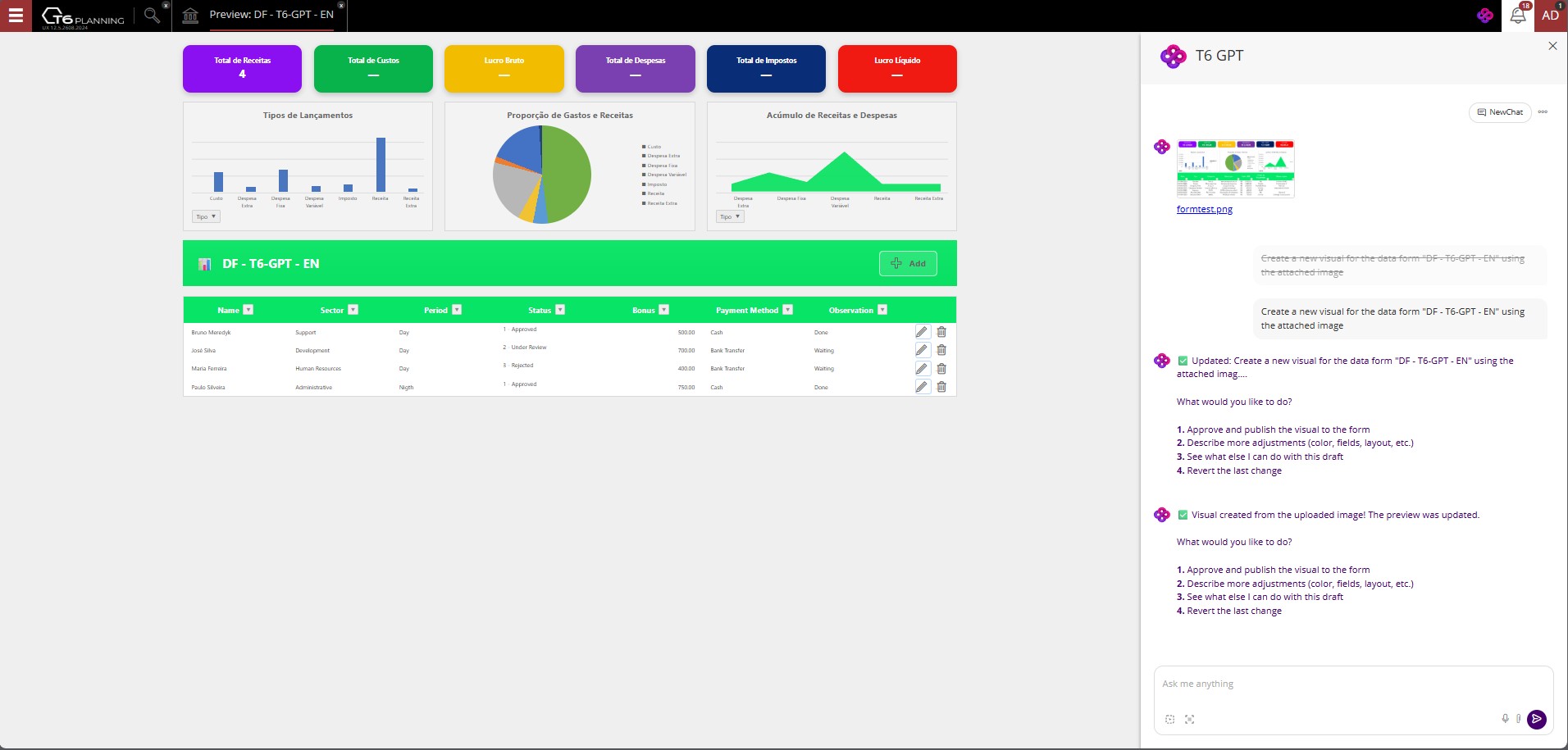 Dynamic data form based on an image - TAI