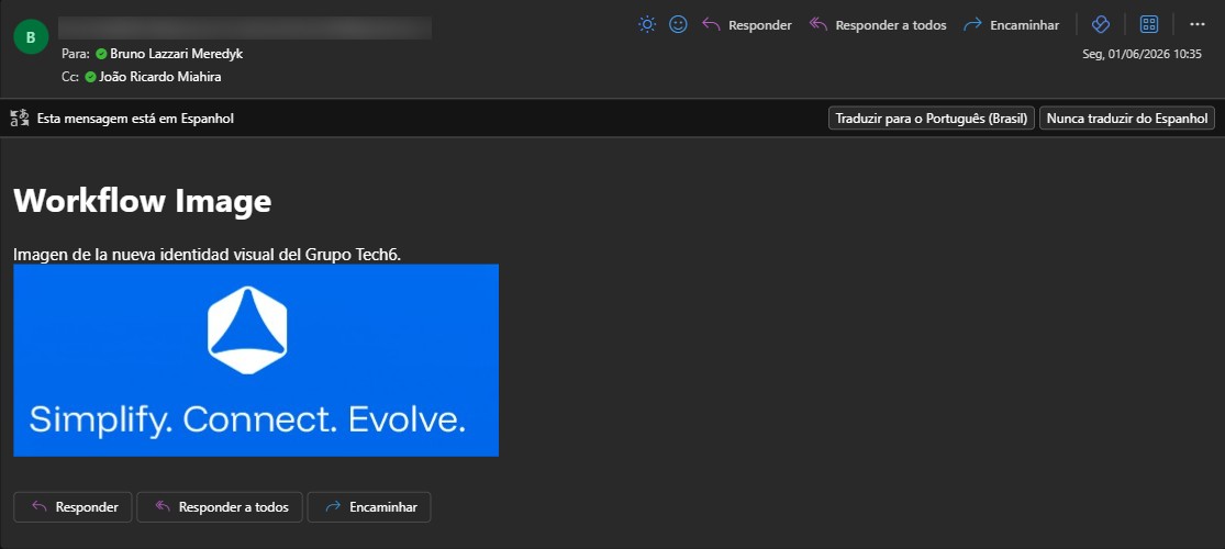 Correo electrónico renderizado con imagen