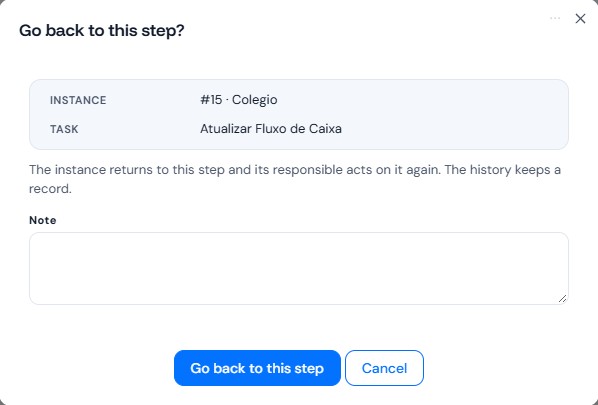 Process Viewer - Go back to this step