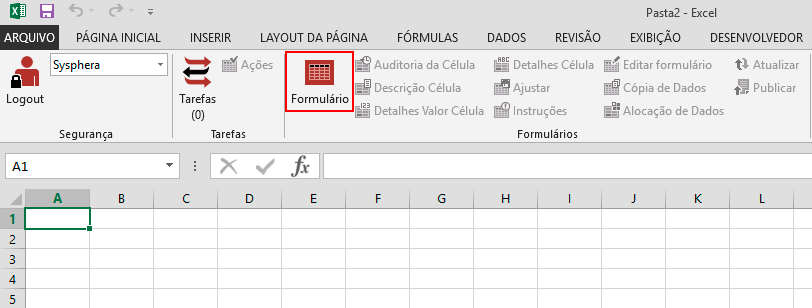 Figura 28 Funcionalidades do T6 Planning no Excel