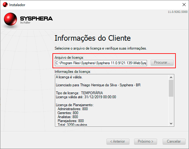 Figura 30: Informações do cliente
