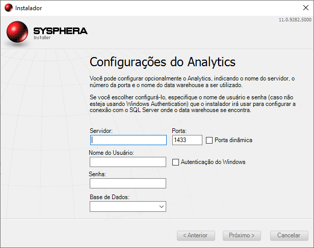 Figura 35: Configurações do Analytics