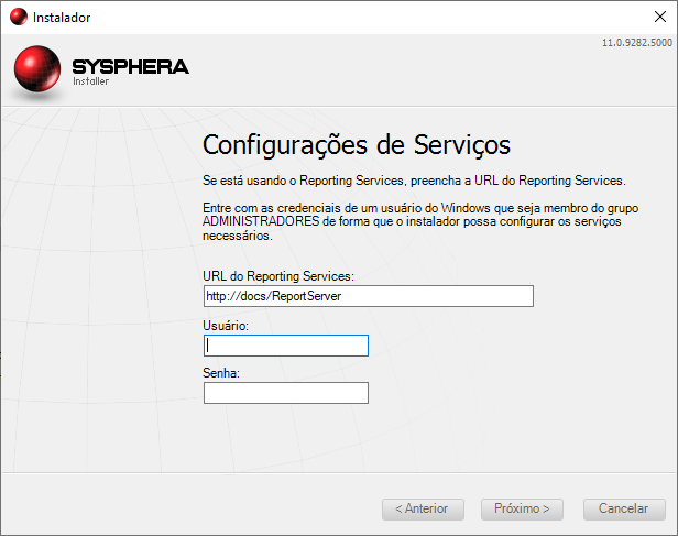 Figura 36: Configurações de serviços