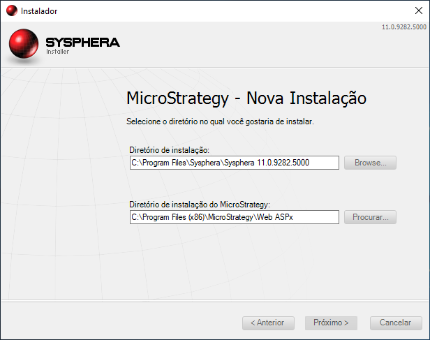 Figura 38: MicroStrategy Nova instalação