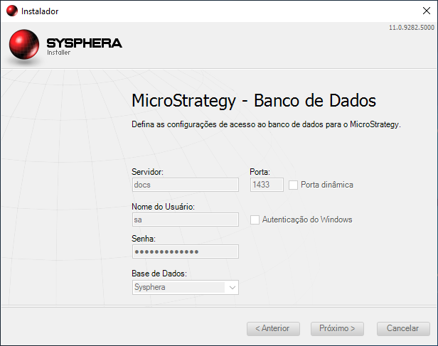 Figura 41: Tela MicroStrategy – Banco de Dados