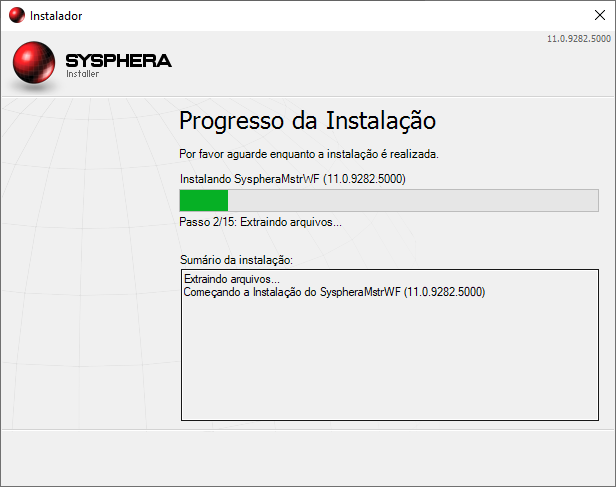 Figura 44: Progresso da instalação