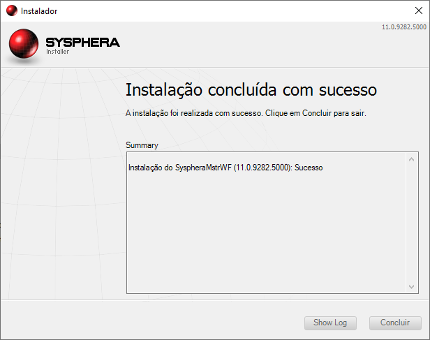 Figura 45: Instalação concluída com sucesso