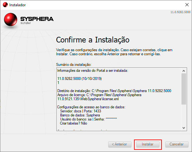 Figura 58: Confirme a instalação