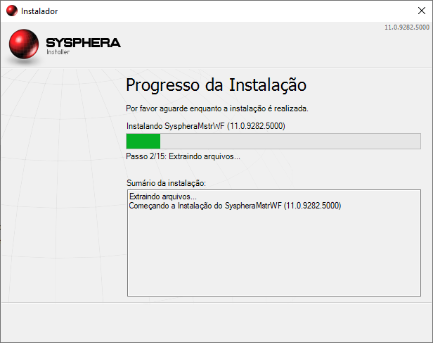 Figura 59: Progresso da instalação