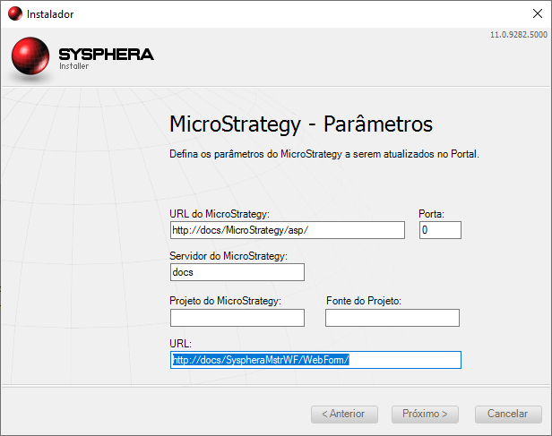 Figura 68: MicroStrategy - Parâmetros