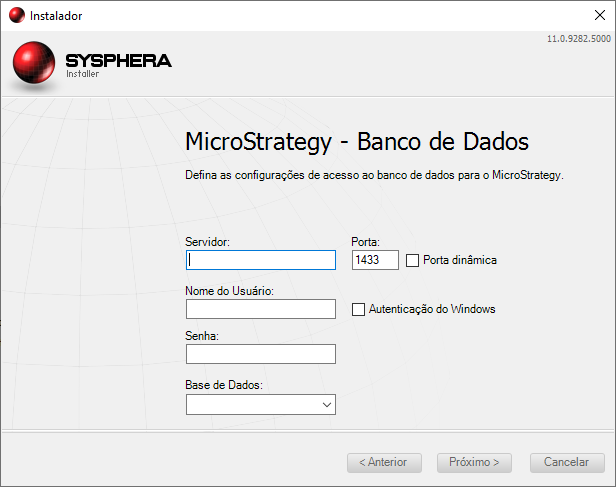 Figura 70: Tela MicroStrategy – Banco de Dados