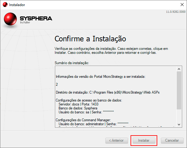 Figura 72: Confirme a instalação