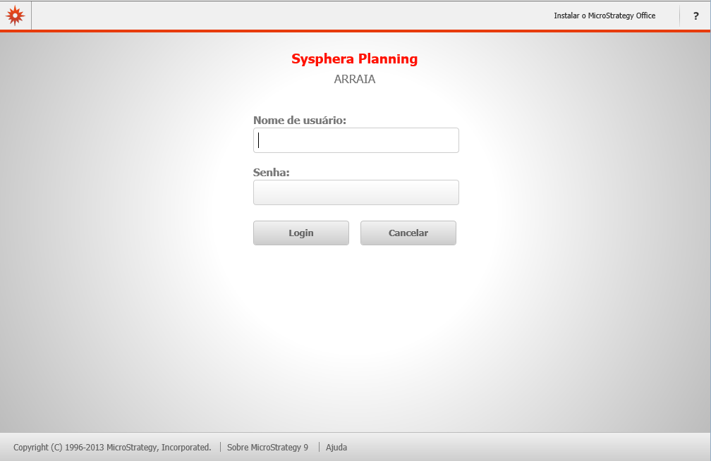 Figura 107: Login do MicroStrategy