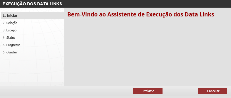 Figura 13 Assistente de Execução de Link de Dados
