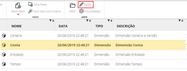 Figura 24 Selecionando a Dimensão